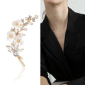 Alloy Rhinestone Flower Branch Brooch Elegant Lapel Pin For Garment Decoration view 2