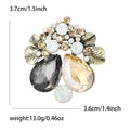 Alloy Crystal Glass Flower Brooch Pin For Elegant Women's Apparel view 6