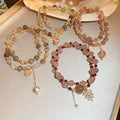Vintage Court Style Faux Pearl Multi Layer Wrap Beaded Bracelet With Round Geometric Design view 1