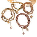 Vintage Court Style Faux Pearl Multi Layer Wrap Beaded Bracelet With Round Geometric Design view 5