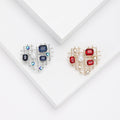 Alloy Rhinestone Hollow Heart Brooch Pin For Unisex Accessories view 1