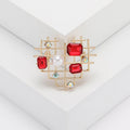 Alloy Rhinestone Hollow Heart Brooch Pin For Unisex Accessories view 4