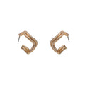 Elegant Geometric Irregular Open Square Alloy Stud Hoops For Women Minimalist Fashion Earrings view 5