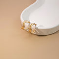 Elegant Geometric Irregular Open Square Alloy Stud Hoops For Women Minimalist Fashion Earrings view 3