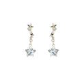 Elegant Silver Plated Star Zircon Dangle Stud Earrings For Women Fashion Geometric Crystal Drop Earrings view 5