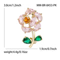 Copper Zircon Rose Brooch Micro Pave Lapel Pin For Cardigans view 6