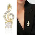 Alloy Music Note Brooch Pin For Elegant Suit Lapel Decoration view 2