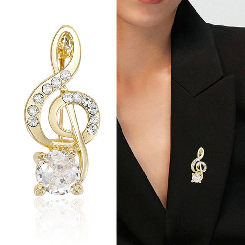 Alloy Music Note Brooch Pin For Elegant Suit Lapel Decoration