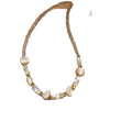 Vintage Irregular Shell And Faux Crystal Clavicle Necklace, Elegant Niche Choker view 5