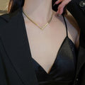 Real Gold Plated Copper Snake Chain Necklace Minimalist Geometric Line Clavicle Jewelry view 1
