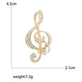 Alloy Rhinestone Musical Note Brooch Pin For Suit Lapel Accessories view 5