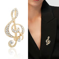 Alloy Rhinestone Musical Note Brooch Pin For Suit Lapel Accessories view 2