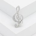 Alloy Rhinestone Musical Note Brooch Pin For Suit Lapel Accessories view 4
