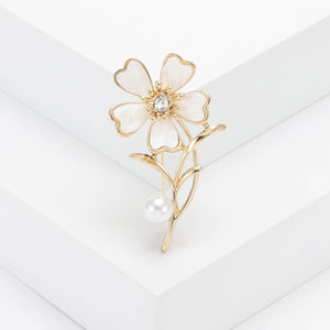 Alloy Flower Brooch Shawl Buckle For Elegant Women's Accessories