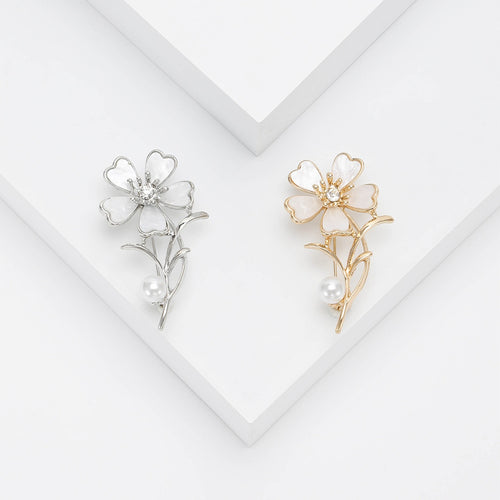 Alloy Flower Brooch Shawl Buckle For Elegant Women's Accessories