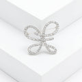 Alloy Rhinestone Bow Brooch Pin For Suit Coat Fashion Accessories view 3