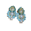 French Vintage Alloy Rhinestone Pearl Flower Stud Earrings Light Luxury Fashion Jewelry view 5
