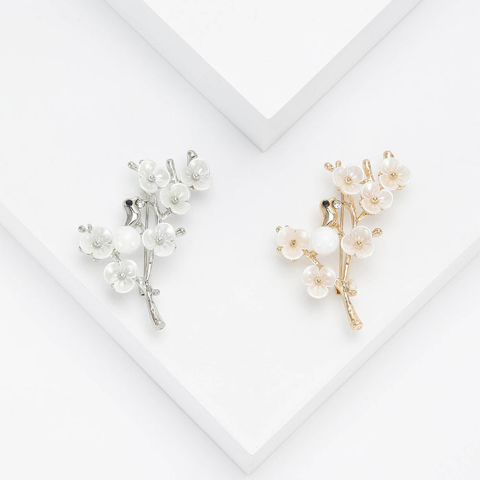 Alloy Bird On Plum Branch Brooch For Coat Decoration