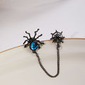 Dark Gothic Spider Web Chain Ear Cuff With Alloy Moonstone Teardrop Crystal Style Clip Earrings view 2
