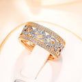 French Luxury Hollow Palace Ring, Fresh Floral Snowflake Index Finger Jewelry For Women view 3