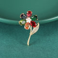 Alloy Zircon Flower Brooch With Six Color Floral Design view 1