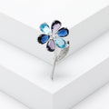 Alloy Zircon Flower Brooch With Six Color Floral Design view 6