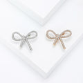 Alloy Rhinestone Bow Brooch Pin Scarf Clasp For Clothing Decoration view 1