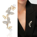 Alloy Rhinestone Butterfly Brooch Pin For Anti Exposure Decoration view 3