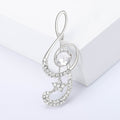 Alloy Rhinestone Music Note Brooch Pin For Suit Decoration view 4
