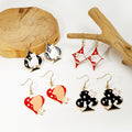 Cute Cartoon Cat Playing Card Suit Enamel Alloy Geometric Heart Spade Club Dangle Earrings view 1