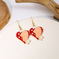 Cute Cartoon Cat Playing Card Suit Enamel Alloy Geometric Heart Spade Club Dangle Earrings view 4