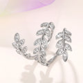 Delicate Vine Flower Cluster Ring For Women, Floral Leaf Wheat Ear Open Ring, Minimalist Jewelry view 4