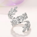Delicate Vine Flower Cluster Ring For Women, Floral Leaf Wheat Ear Open Ring, Minimalist Jewelry view 3