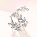 Delicate Vine Flower Cluster Ring For Women, Floral Leaf Wheat Ear Open Ring, Minimalist Jewelry view 2