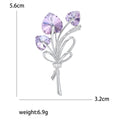 Alloy Zircon Heart Crystal Bouquet Brooch Pin For Elegant Outfits view 5