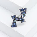 Rhinestone Letter Brooch Scarf Clip Lapel Pin For Fashion Decoration view 3