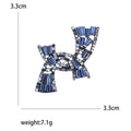 Rhinestone Letter Brooch Scarf Clip Lapel Pin For Fashion Decoration view 5