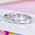 Unisex Light Luxury Stackable Rectangular Couple Ring Fashion Jewelry For Men And Women view 1