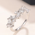 Korean Dongdaemun Minimalist Rectangle Zircon Pinky Ring For Party Fashion Jewelry view 4