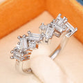 Korean Dongdaemun Minimalist Rectangle Zircon Pinky Ring For Party Fashion Jewelry view 3