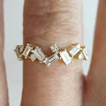 Korean Dongdaemun Minimalist Rectangle Zircon Pinky Ring For Party Fashion Jewelry view 2