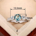 New Ocean Blue Couple Wedding Rings Simple European Proposal Engagement Jewelry For Men And Women view 4