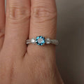New Ocean Blue Couple Wedding Rings Simple European Proposal Engagement Jewelry For Men And Women view 2
