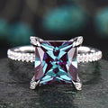 Luxury Four Prong Square Zircon Ring For Women, Fashion Niche Design Statement Jewelry view 1