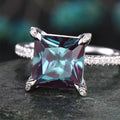 Luxury Four Prong Square Zircon Ring For Women, Fashion Niche Design Statement Jewelry view 2