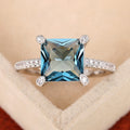 Luxury Four Prong Square Zircon Ring For Women, Fashion Niche Design Statement Jewelry view 3