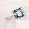 Luxury Four Prong Square Zircon Ring For Women, Fashion Niche Design Statement Jewelry view 4