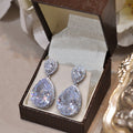 Luxury Bridal Wedding Dress Drop Earrings, Classic Fashion OL Water Drop Statement Earrings view 2