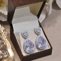 Luxury Bridal Wedding Dress Drop Earrings, Classic Fashion OL Water Drop Statement Earrings view 3