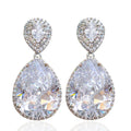 Luxury Bridal Wedding Dress Drop Earrings, Classic Fashion OL Water Drop Statement Earrings view 4